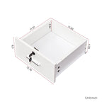 Meuble de rangement blanc pour salon de coiffure avec support pour sèche-cheveux – 2 tiroirs et 1 armoire, poste individuel