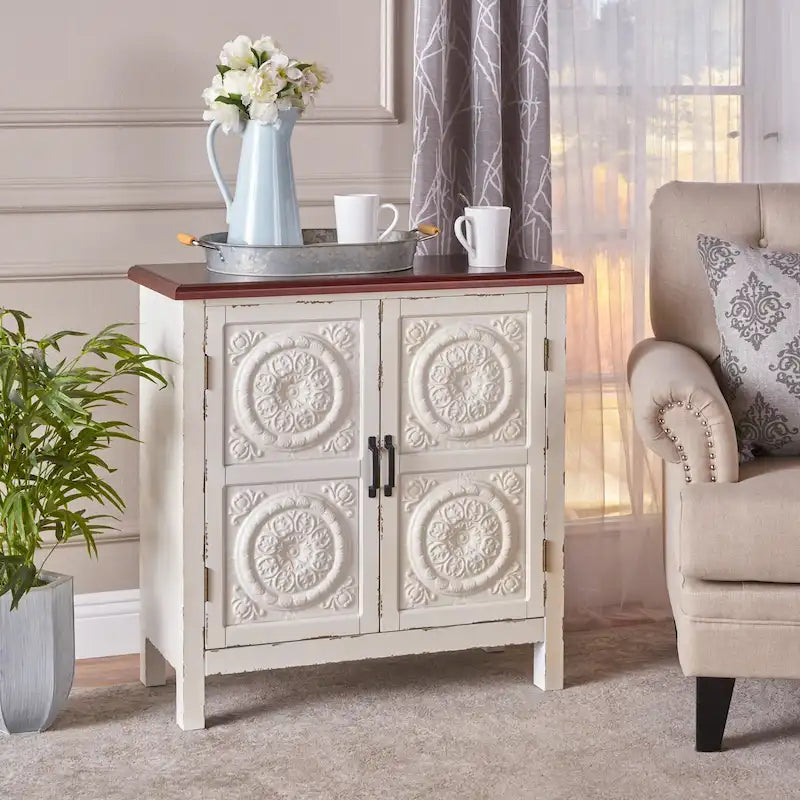 Meuble de rangement avant carrelé marron/bleu marine – 1 place assise