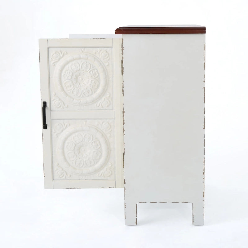 Meuble de rangement avant carrelé marron/bleu marine – 1 place assise