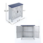 Meuble de rangement avant carrelé marron/bleu marine – 1 place assise