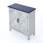 Meuble de rangement avant carrelé marron/bleu marine – 1 place assise