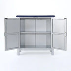 Meuble de rangement avant carrelé marron/bleu marine – 1 place assise