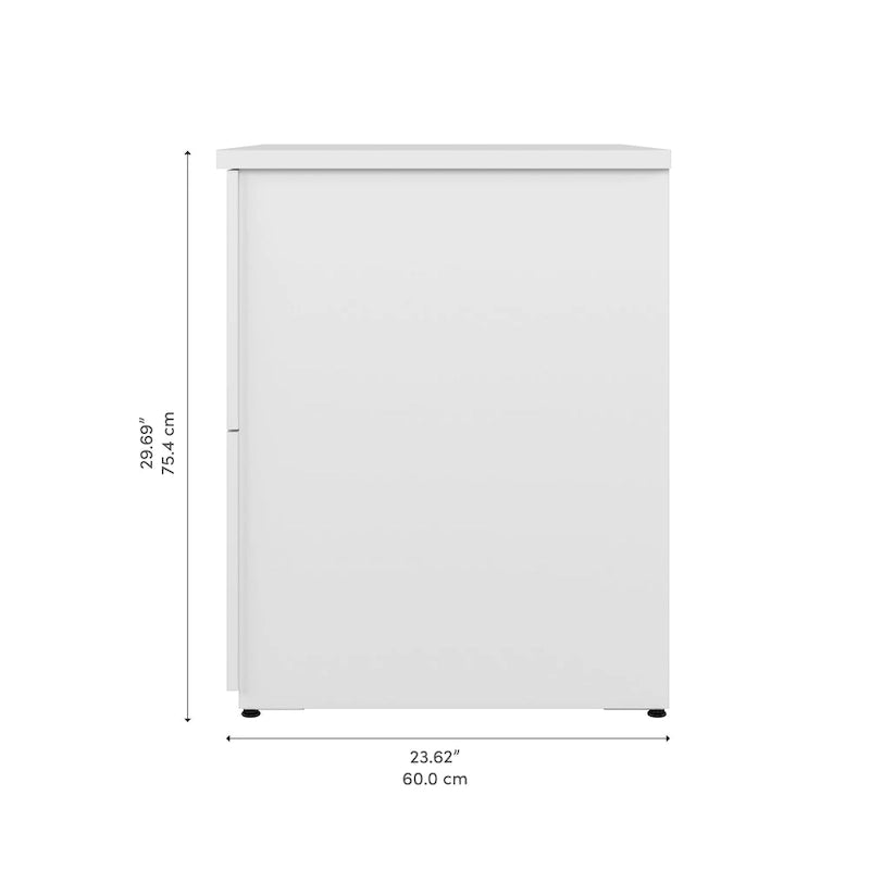 Classeur latéral à 2 tiroirs de 28 po – Charbon/Gris/Argent/Blanc, assemblage à 2 personnes