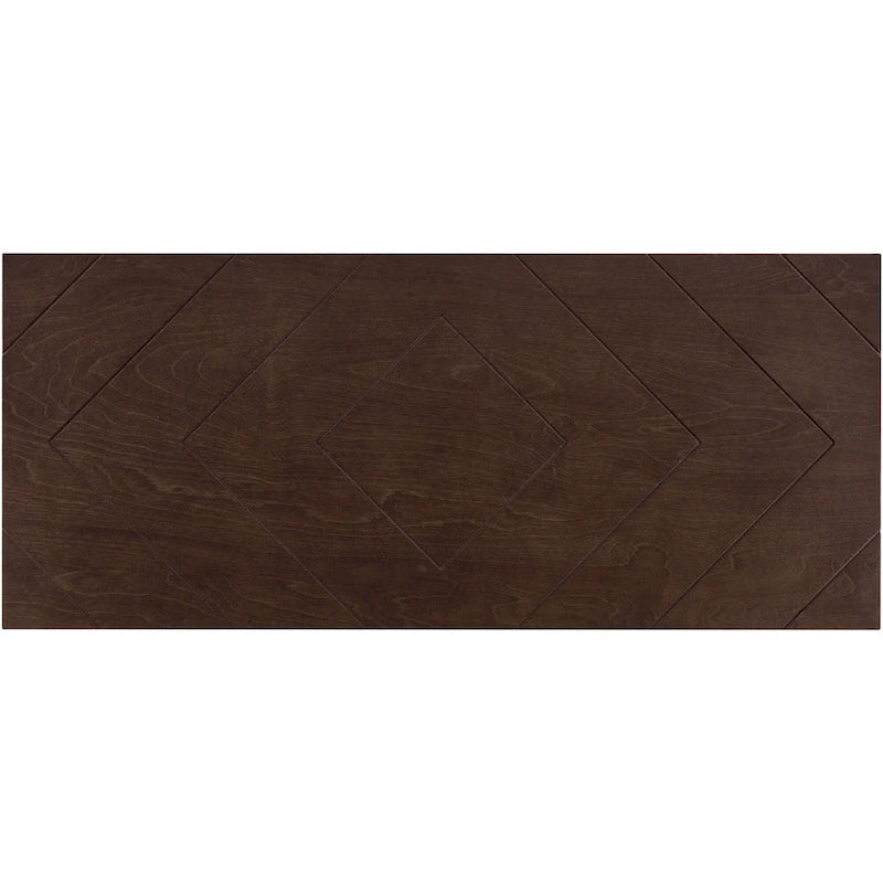 Buffet de rangement marron / bleu marine / gris – 3 poignées en métal, 4 pieds en pin, étagère réglable