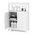 Meuble de rangement bas blanc et noir à 2 portes, autoportant