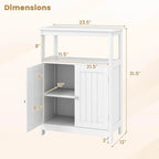 Meuble de rangement bas blanc et noir à 2 portes, autoportant