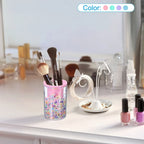 Porte-crayon et porte-pinceau ronds en acrylique violet/rose, organiseur de bureau 1 personne