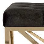 Banc rectangulaire capitonné noir et or, une place