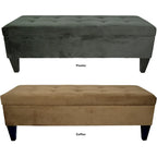Banc de rangement ottoman capitonné – 2 places – café/gris