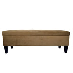 Banc de rangement ottoman capitonné – 2 places – café/gris