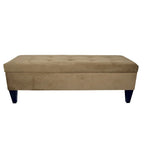Banc de rangement ottoman capitonné – 2 places – café/gris