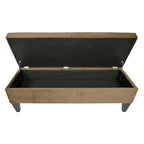Banc de rangement ottoman capitonné – 2 places – café/gris