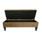 Banc de rangement ottoman capitonné – 2 places – café/gris