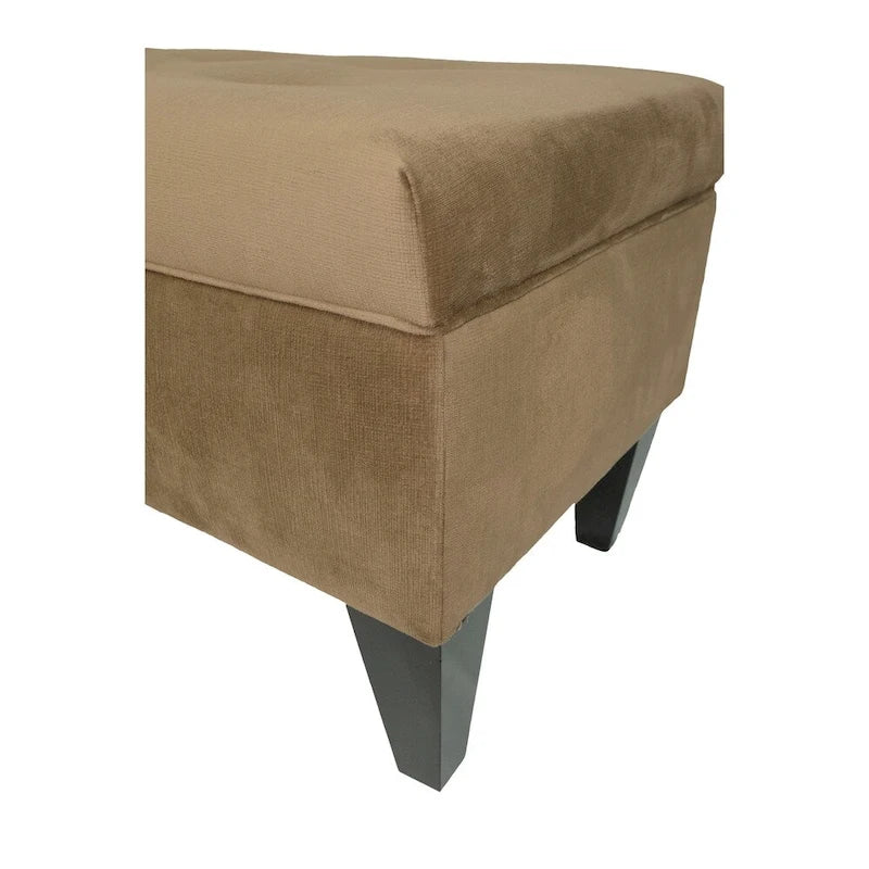 Banc de rangement ottoman capitonné – 2 places – café/gris