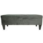Banc de rangement ottoman capitonné – 2 places – café/gris