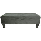 Banc de rangement ottoman capitonné – 2 places – café/gris