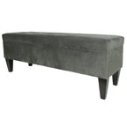 Banc de rangement ottoman capitonné – 2 places – café/gris