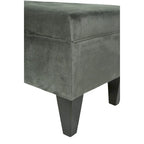 Banc de rangement ottoman capitonné – 2 places – café/gris