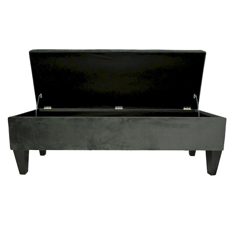 Banc de rangement ottoman capitonné – 2 places – café/gris