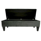 Banc de rangement ottoman capitonné – 2 places – café/gris