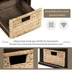 Banc de rangement avec 3 tiroirs et 3 paniers en rotin, 1 place – Blanc blanchi / Expresso / Bleu marine antique / Blanc