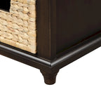 Banc de rangement avec 3 tiroirs et 3 paniers en rotin, 1 place – Blanc blanchi / Expresso / Bleu marine antique / Blanc