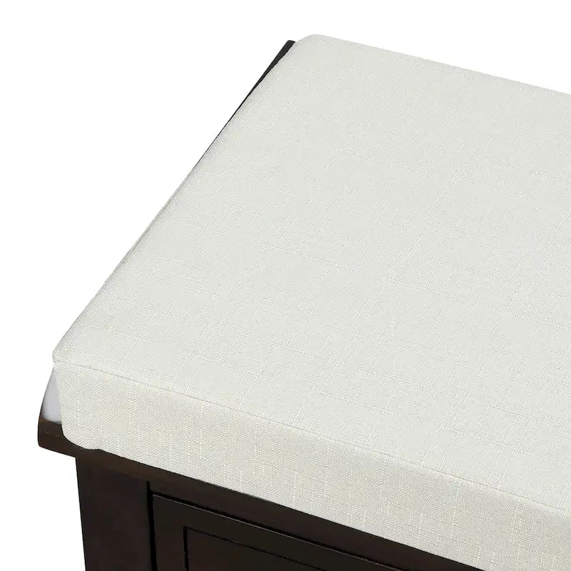 Banc de rangement avec 3 tiroirs et 3 paniers en rotin, 1 place – Blanc blanchi / Expresso / Bleu marine antique / Blanc