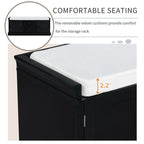 Banc de rangement avec 2 tiroirs et 2 coussins amovibles – 2 places, 5 couleurs