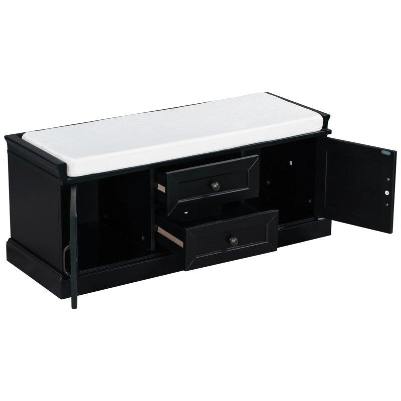 Banc de rangement avec 2 tiroirs et 2 coussins amovibles – 2 places, 5 couleurs