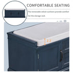 Banc de rangement avec 2 tiroirs et 2 coussins amovibles – 2 places, 5 couleurs