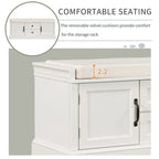 Banc de rangement avec 2 tiroirs et 2 coussins amovibles – 2 places, 5 couleurs