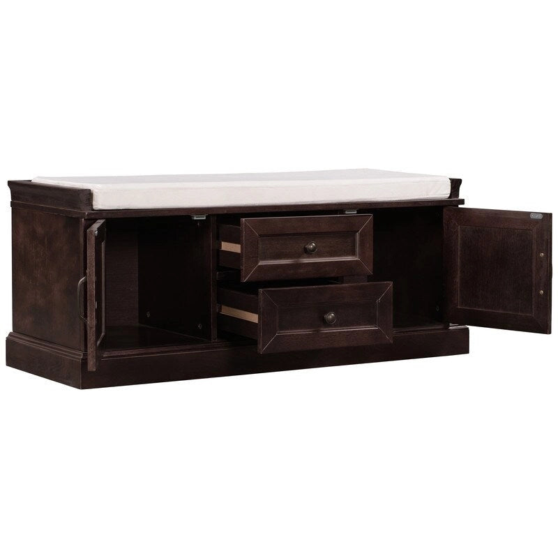 Banc de rangement avec 2 tiroirs et 2 coussins amovibles – 2 places, 5 couleurs