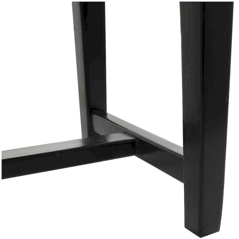 Banc en cuir tressé noir – 2 places