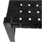 Banc en cuir tressé noir – 2 places
