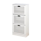 Meuble à chaussures blanc à porte basculante, 3 niveaux, 1 personne