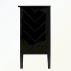 Bahut 2 portes en bois noir/blanc cassé, 1 pièce