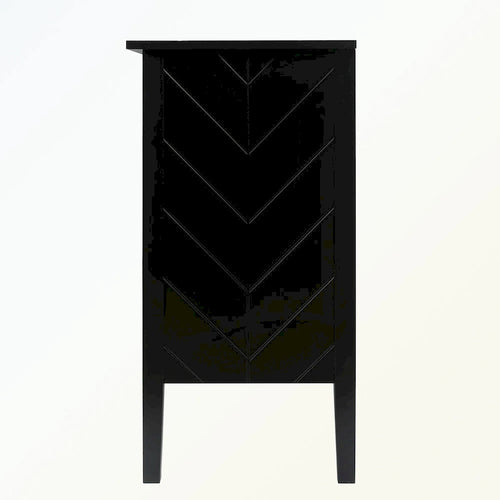 Bahut 2 portes en bois noir/blanc cassé, 1 pièce