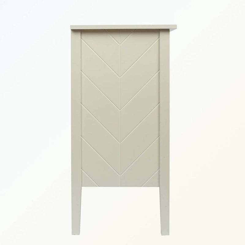 Bahut 2 portes en bois noir/blanc cassé, 1 pièce