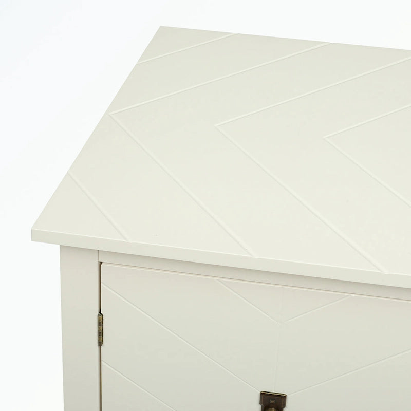 Bahut 2 portes en bois noir/blanc cassé, 1 pièce
