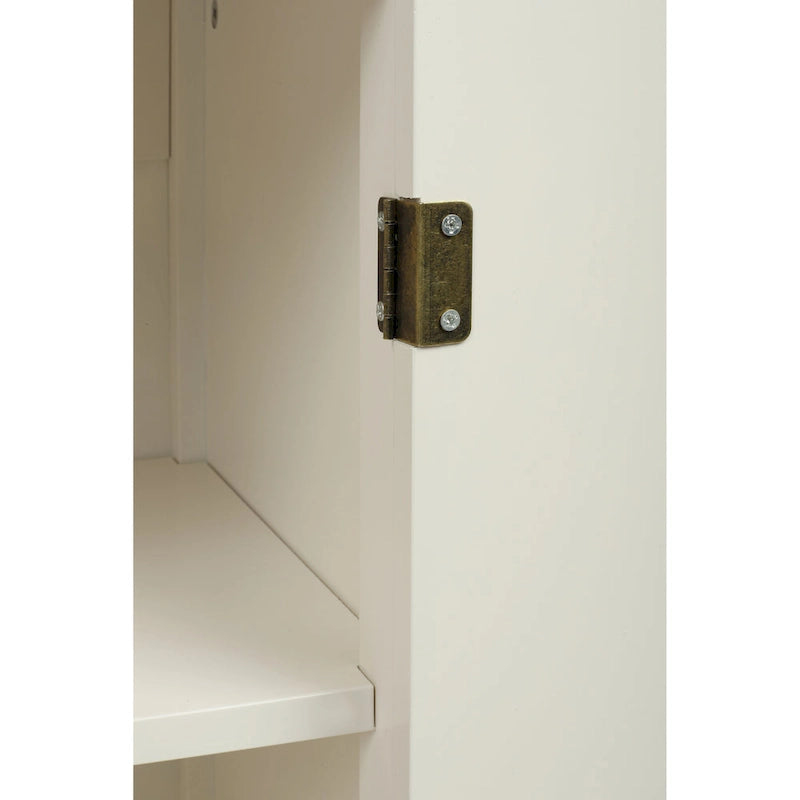 Bahut 2 portes en bois noir/blanc cassé, 1 pièce