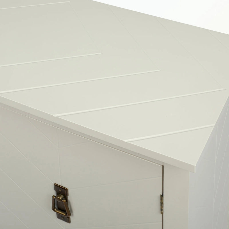 Bahut 2 portes en bois noir/blanc cassé, 1 pièce