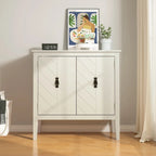 Bahut 2 portes en bois noir/blanc cassé, 1 pièce