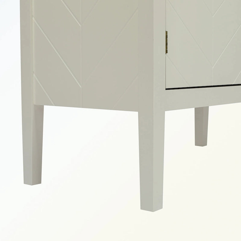Bahut 2 portes en bois noir/blanc cassé, 1 pièce