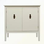 Bahut 2 portes en bois noir/blanc cassé, 1 pièce