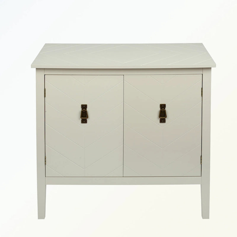 Bahut 2 portes en bois noir/blanc cassé, 1 pièce