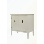 Bahut 2 portes en bois noir/blanc cassé, 1 pièce