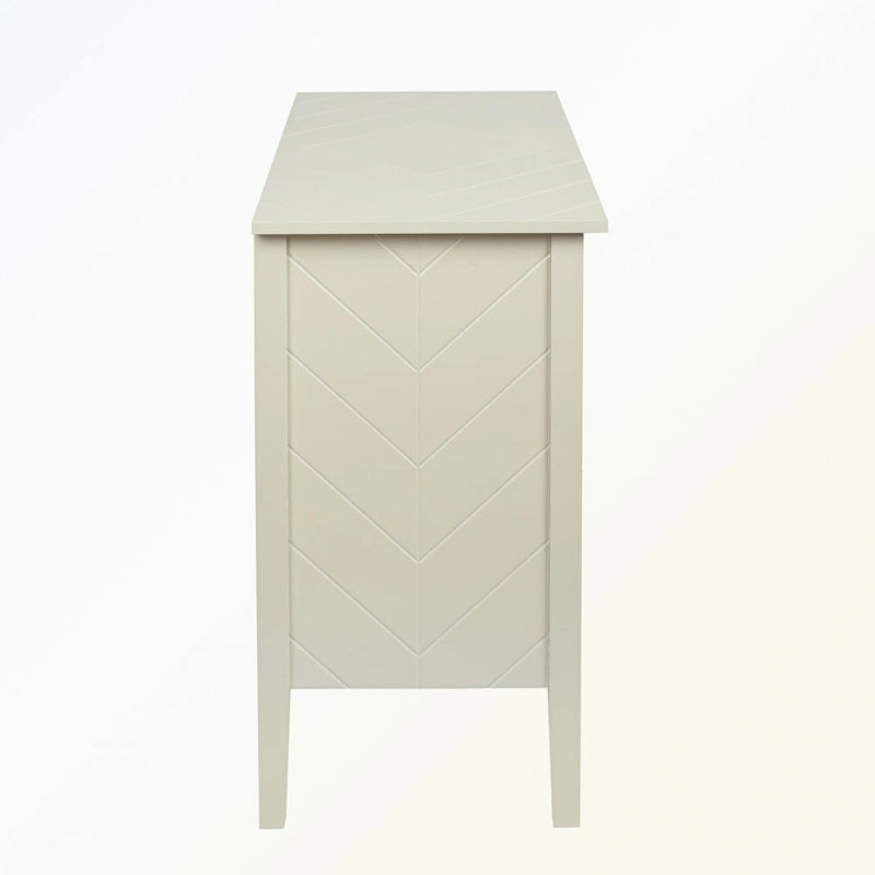 Bahut 2 portes en bois noir/blanc cassé, 1 pièce