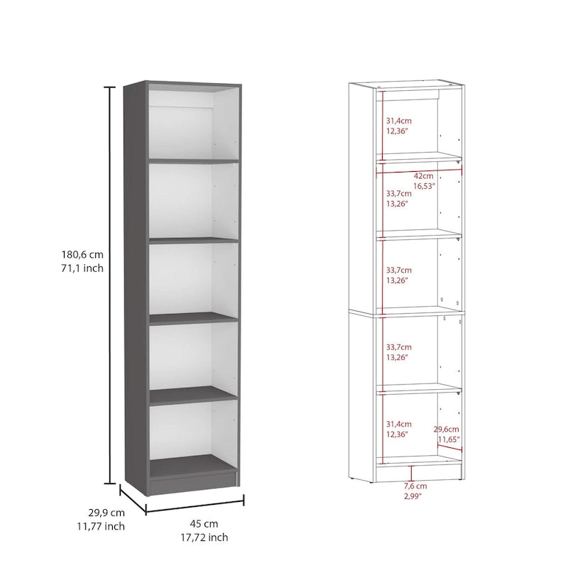 Ensemble de 3 bibliothèques en bois stratifié blanc/multicolore/noir pour 1 à 2 utilisateurs