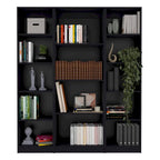 Ensemble de 3 bibliothèques en bois stratifié blanc/multicolore/noir pour 1 à 2 utilisateurs