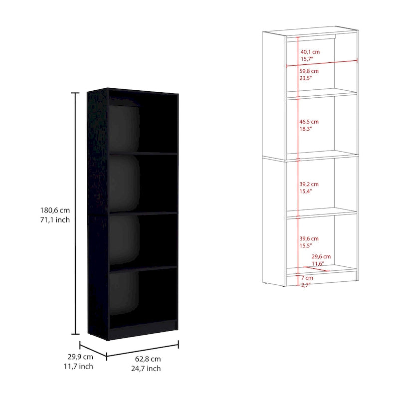Ensemble de 3 bibliothèques en bois stratifié blanc/multicolore/noir pour 1 à 2 utilisateurs